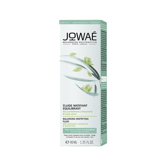 Jowaé Fluide Matifiant Équilibrant 40ml tube vert Lumiphénols Paradermia