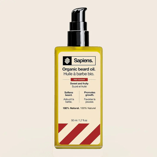 Sapiens Huile à Barbe Red Sugar 50ml 100% naturel bio barbe douce Paradermia