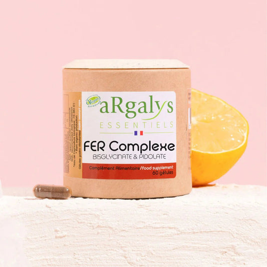 Argalys — Cure 3 mois Fer Complexe Bisglycinate & Pidolate · Vit C, B9, Carotte · -10%