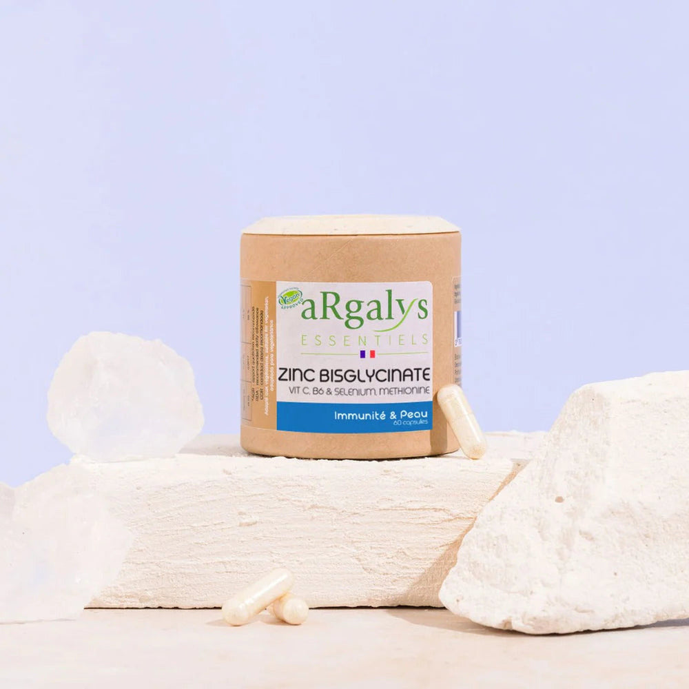 Argalys — Cure 3 mois Zinc Bisglycinate · Vit C, B6, Sélénium & Méthionine · -10%