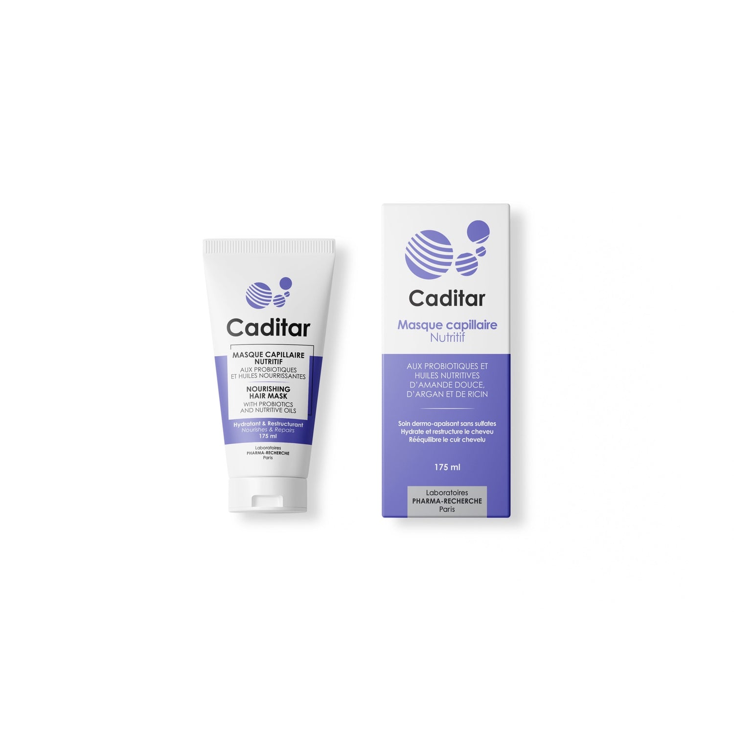 Caditar Masque Capillaire Nutritif 175ml tube étui probiotiques Paradermia