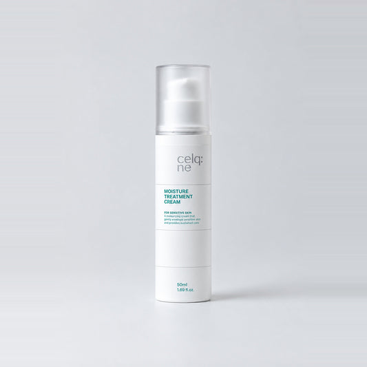 Crème celq:ne Moisture Treatment 50 ml, flacon airless, fond clair