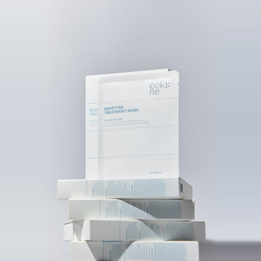 celq:ne Moisture Treatment Mask, sachet et etuis de 5 masques en tissu