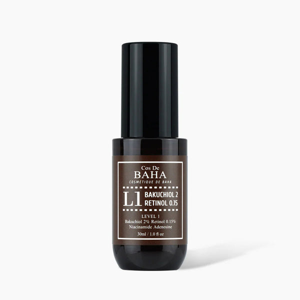 Cos De Baha — Sérum L1 Bakuchiol 2% · Rétinol 0,15% 30ml
