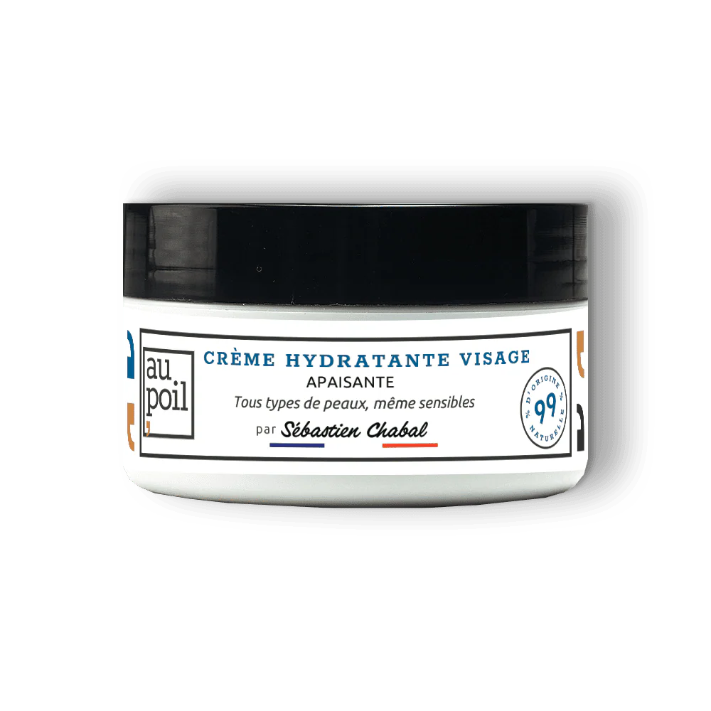 Au Poil Crème Hydratante Soin Visage après-rasage 75ml texture légère non grasse Paradermia