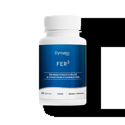 Dynveo — Cure 3 mois Complexe Fer & Vitamine C : Fer³ 60 gélules · -10%