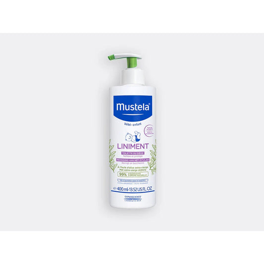 Mustela Liniment 400ml flacon toilette du siège bébé sans rinçage